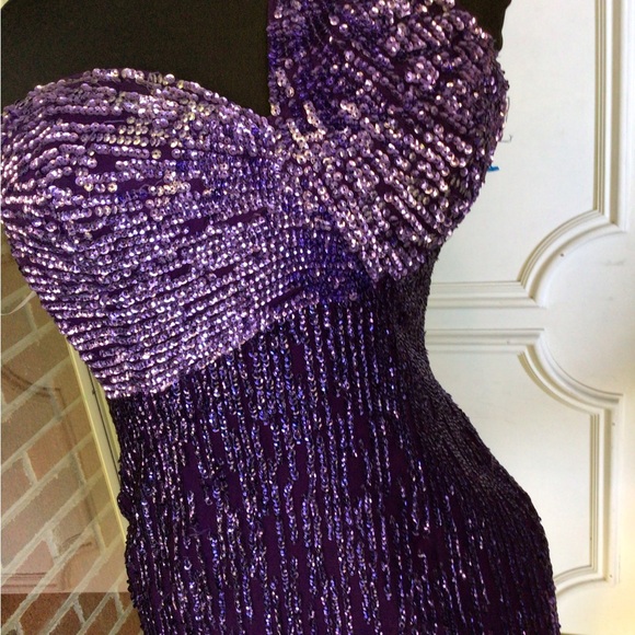 Sherri Hill Vibrant Purple Sequin Formal Size 4 - Picture 1 of 12